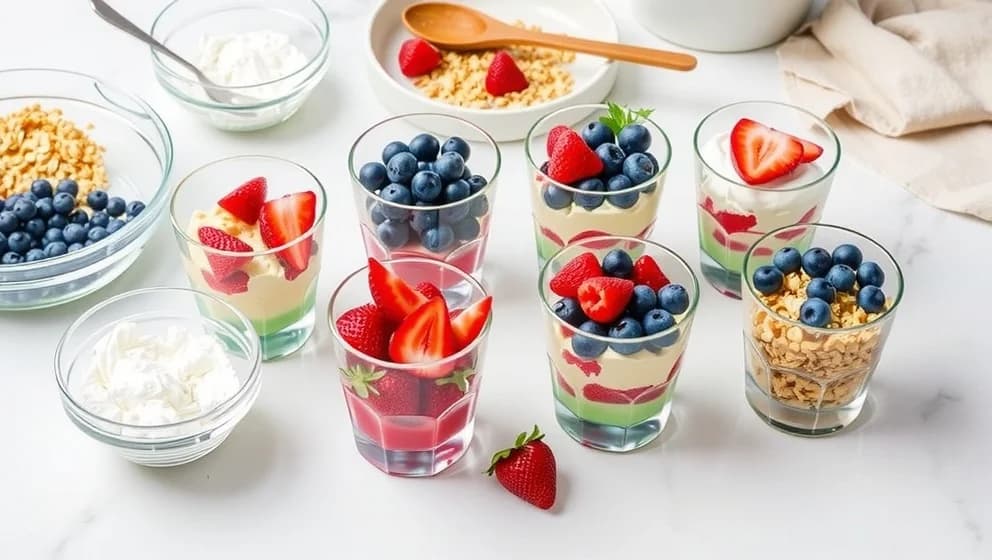 Dessert i glas förbereda dagen innan